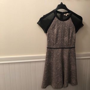 Rebecca Taylor grey and black Jacquard dress